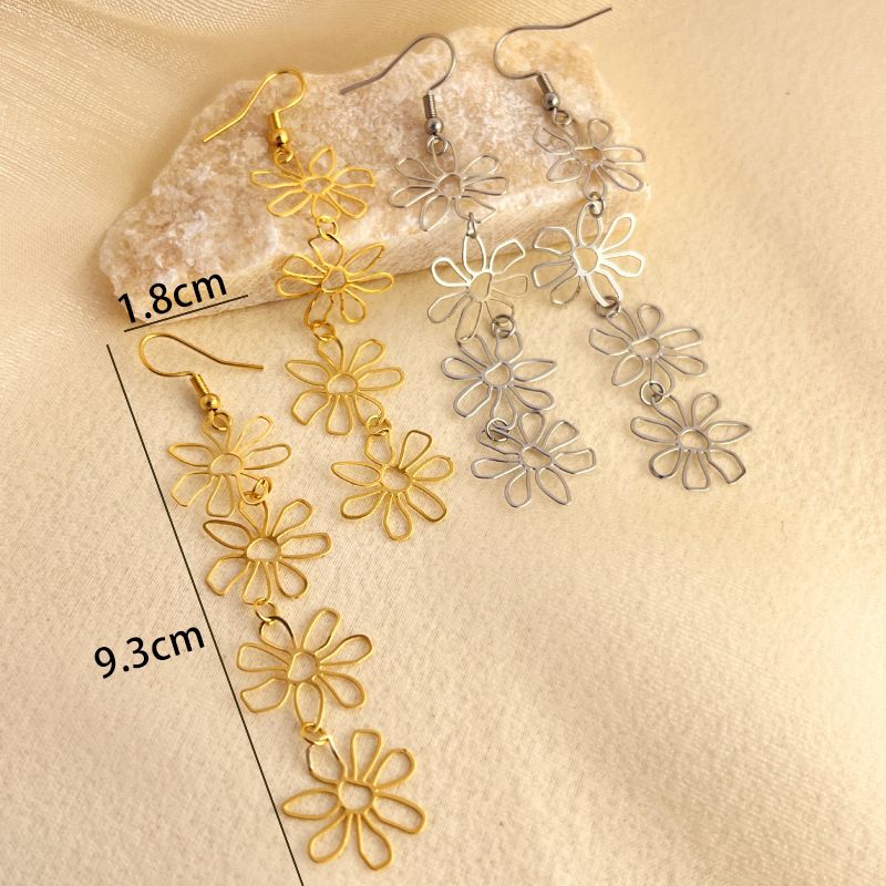 Stainless steel Flower Earrings