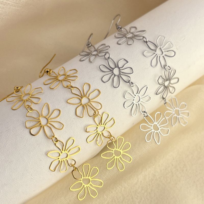 Stainless steel Flower Earrings