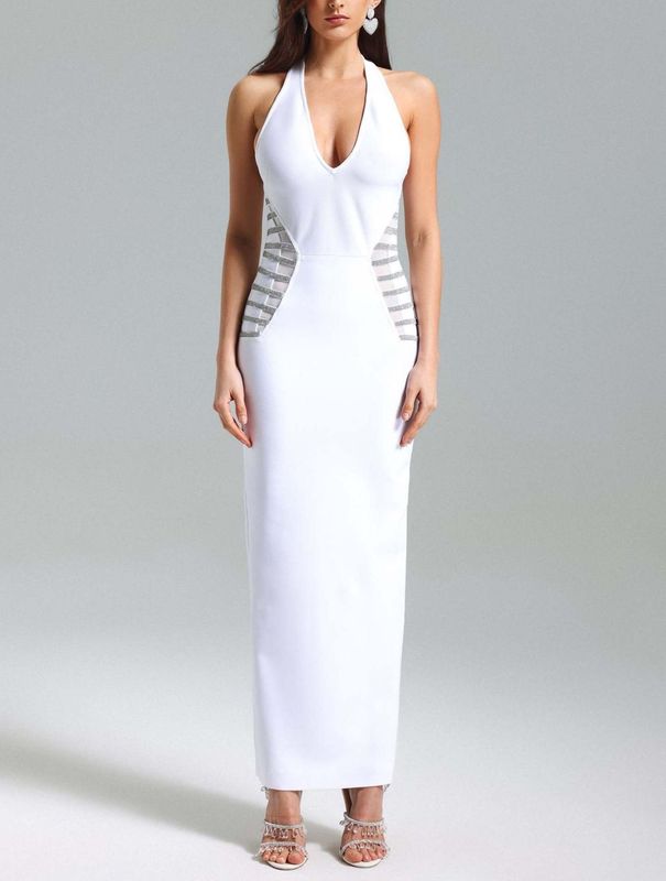 Moda Elegante Vestido  Blanco