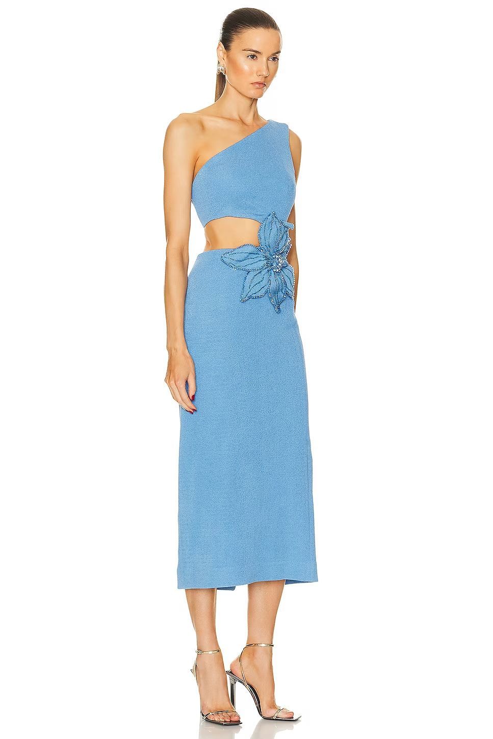 Elegante  Azul Vestido
