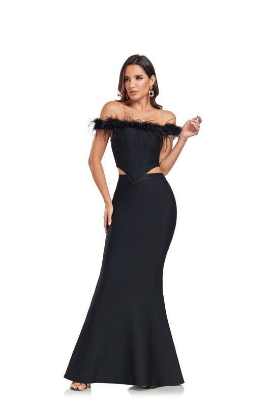 Clásico Q Elegante Negro Vestido