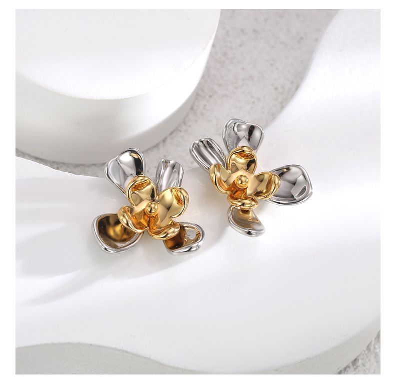 Classic Q  Sample Design  Flower Steel Earrings