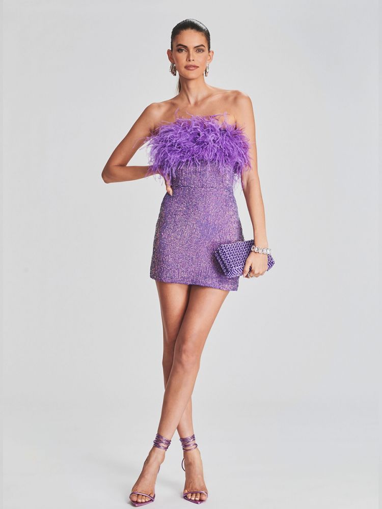 Elegante Morado Vestido Especial Diseño
