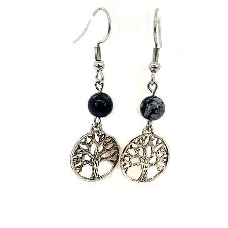Snow Flake Obsidian tree of life