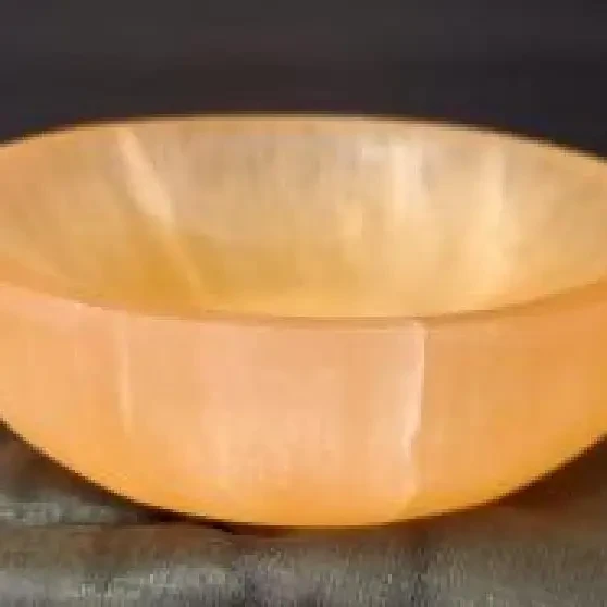 Orange Selenite Bowl 3.5&quot;-4&quot; Diameter