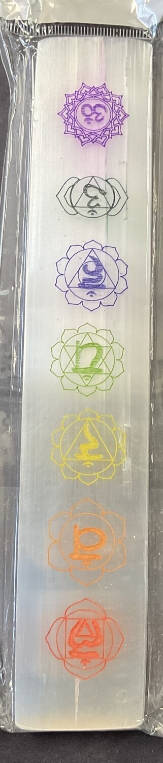 Selenite Ruler Chakra Rainbow