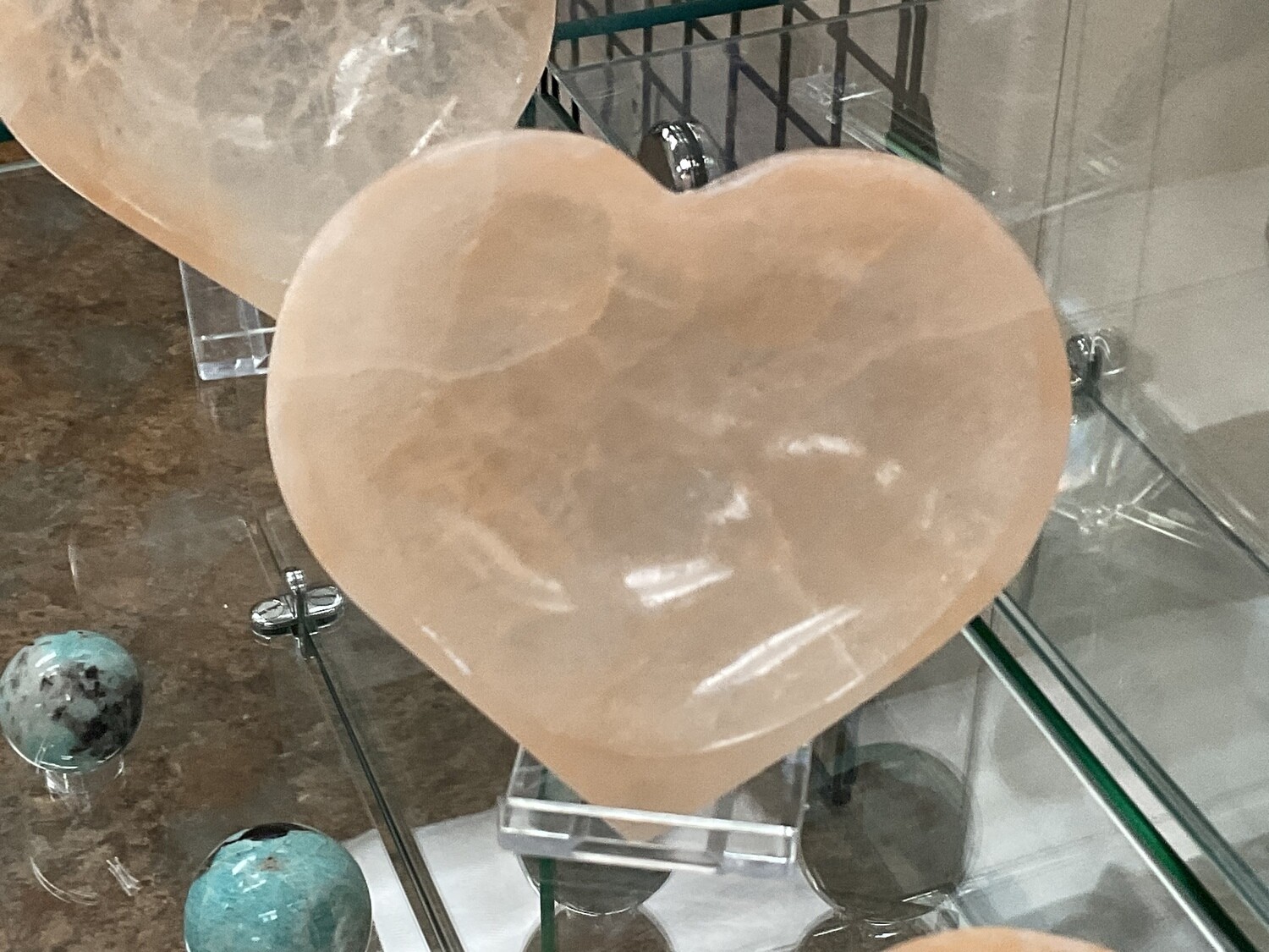 Peach Selenite Hearts