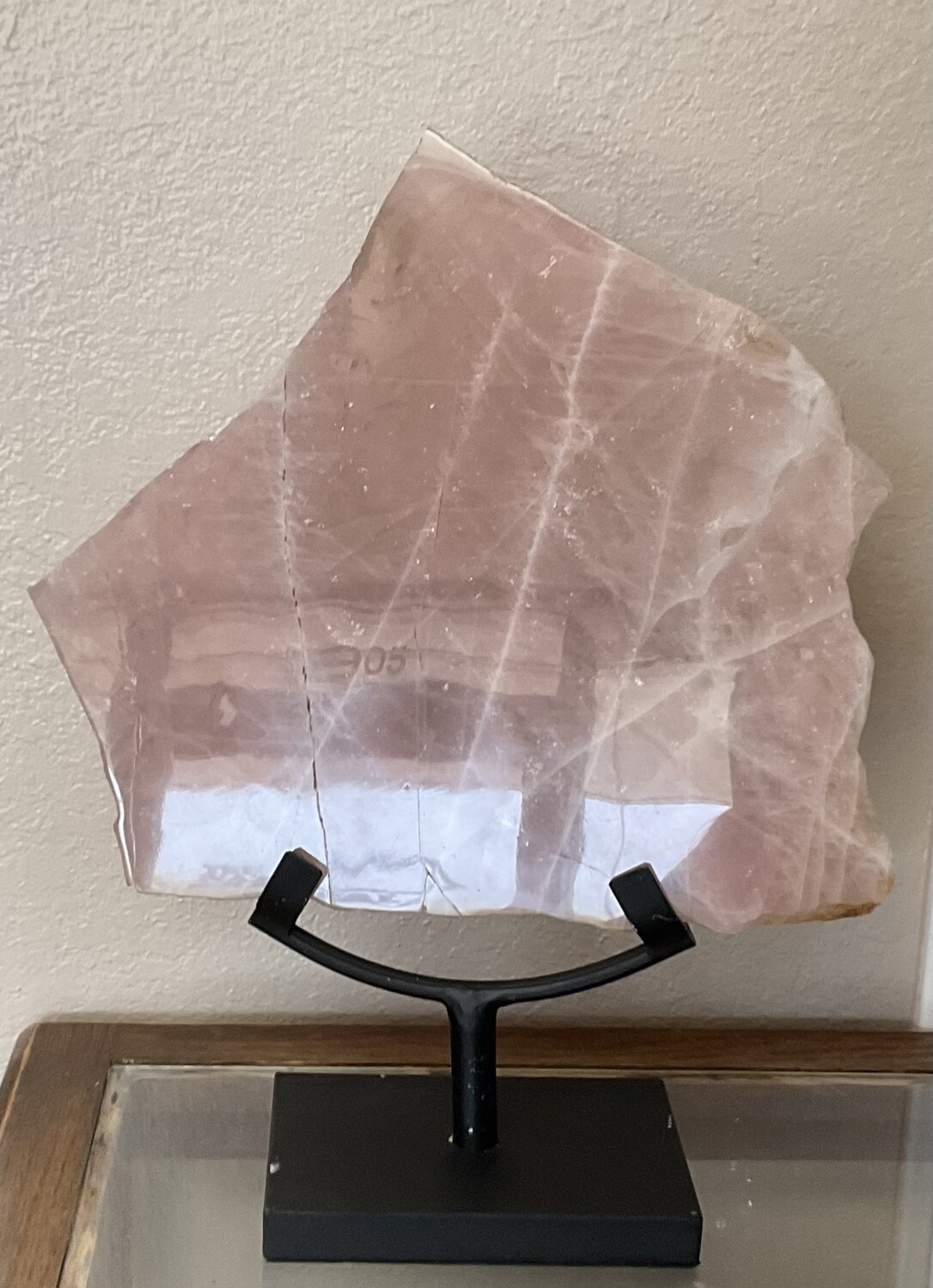 Rose Quartz Slab/Stand