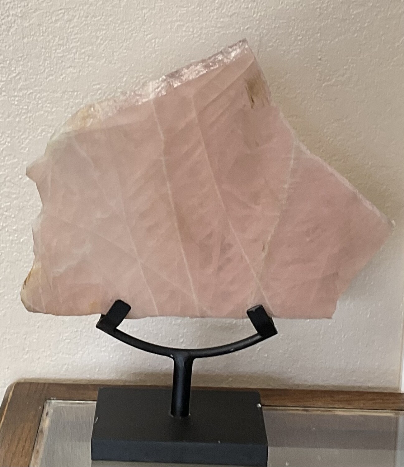 Rose Quartz Slab/Stand