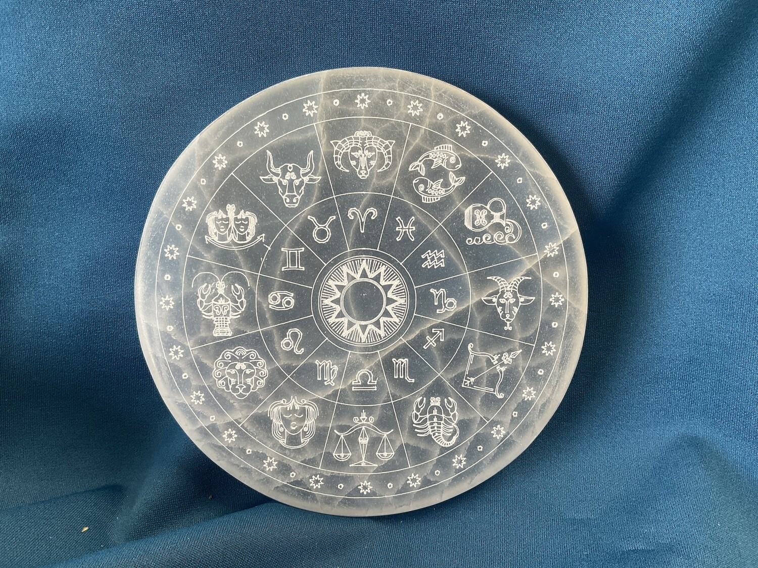 Selenite Charging Plate Zodiac Signs