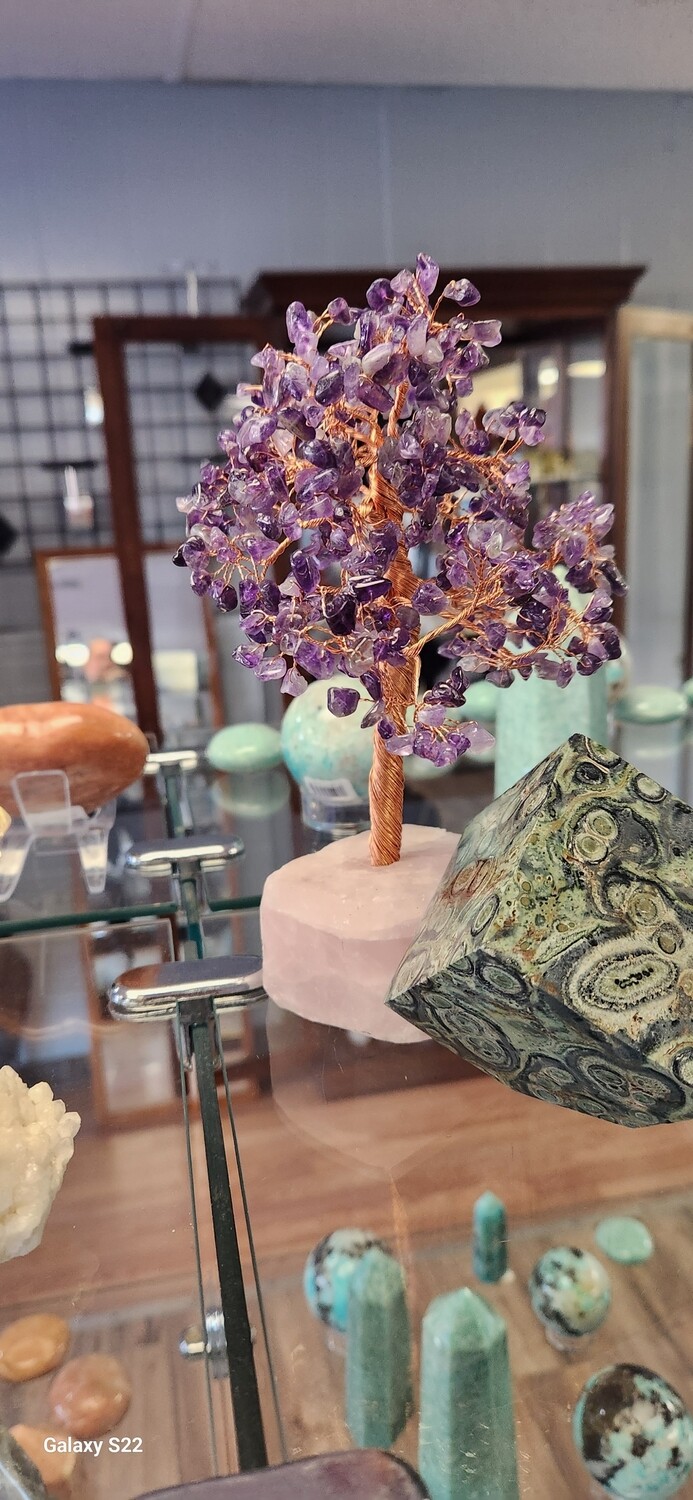 Gem Trees Amethyst w Rose Quartz Base
