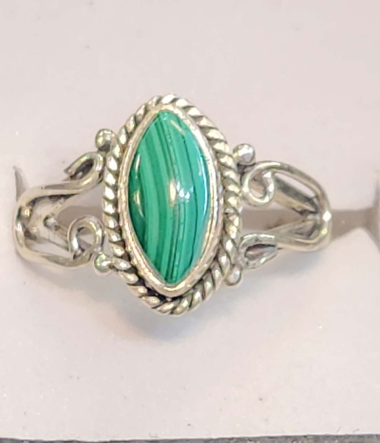 MALACHITE HORSESHOE RING  6
