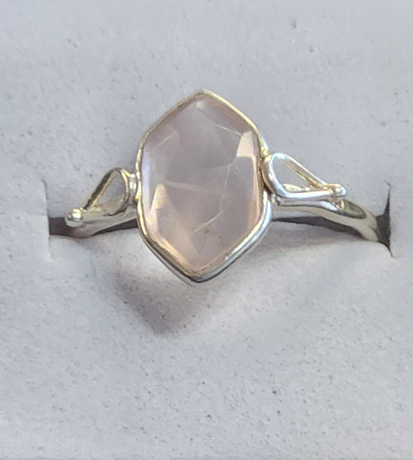 Rose Quartz Double Terminated Ring  9