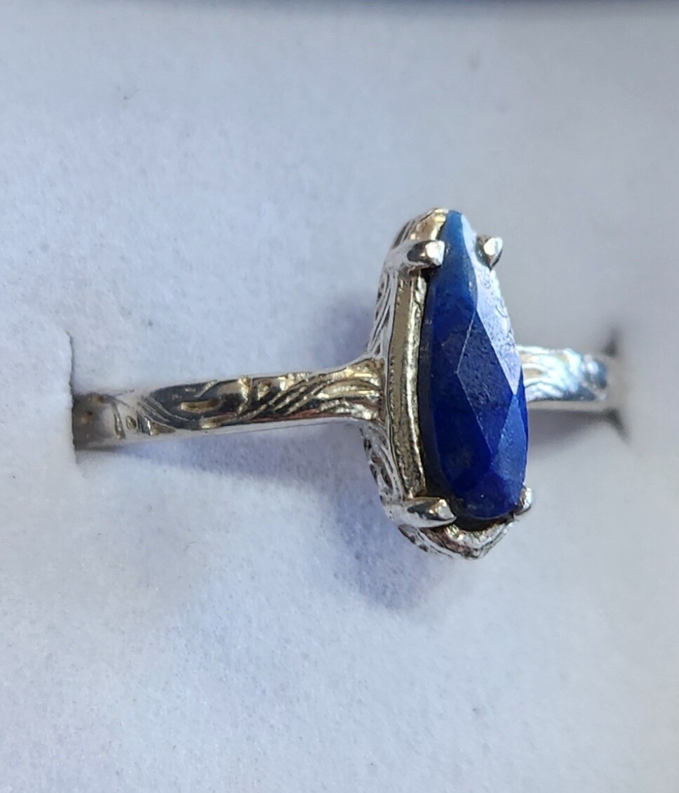 LAPIS CHECKER FILIGREE RING  7