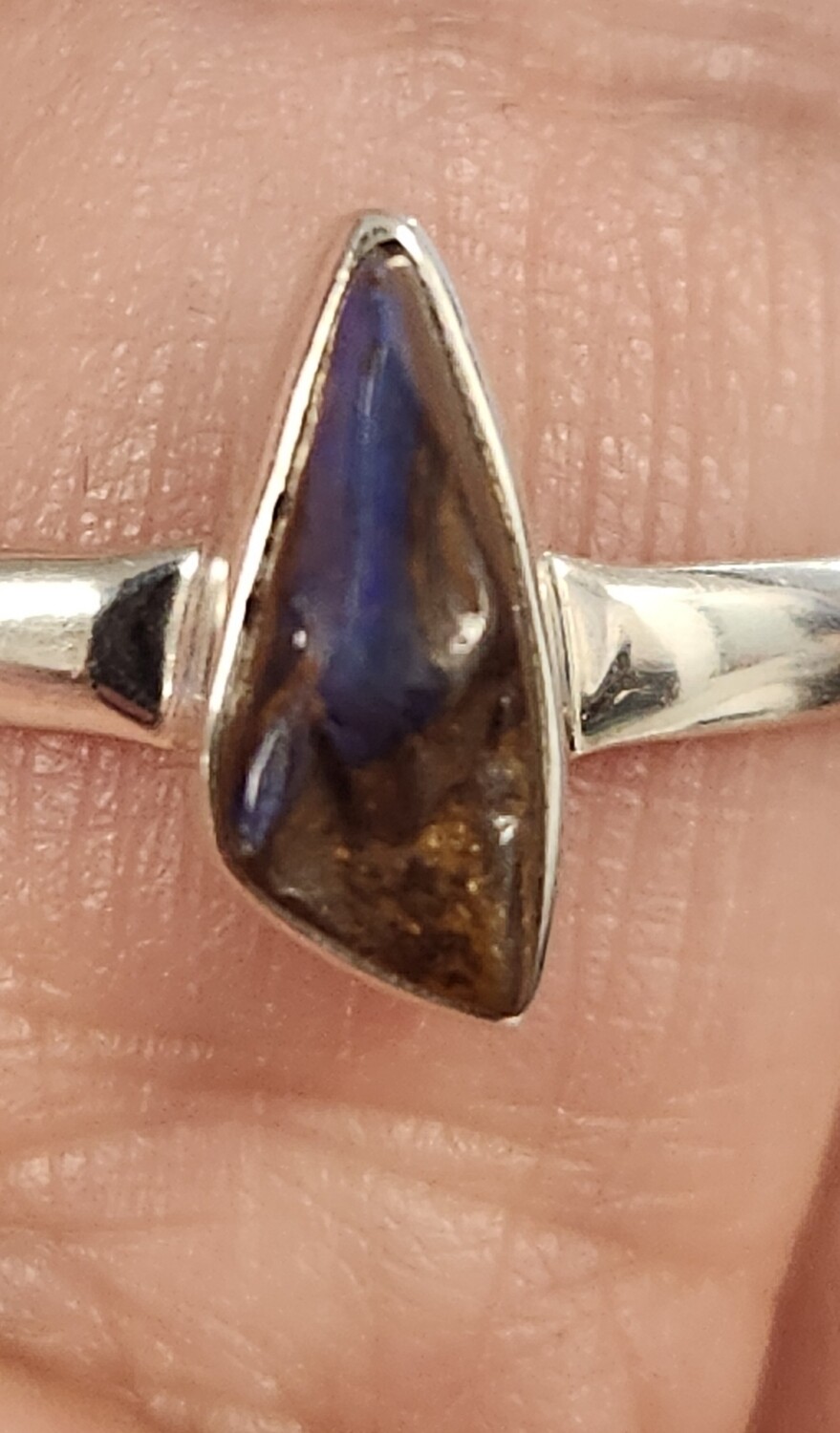 Boulder Opal Sterling Silver Ring 6