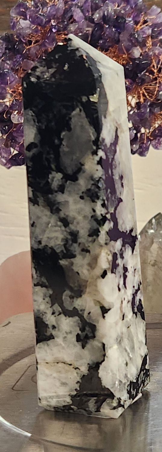 Rainbow Moonstone / Black Tourmaline I