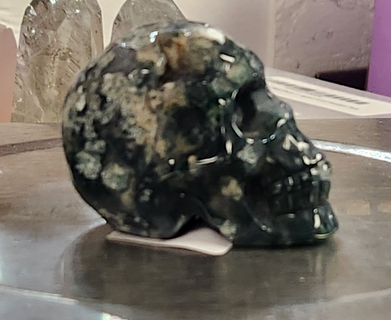 Moss Agate Skulls