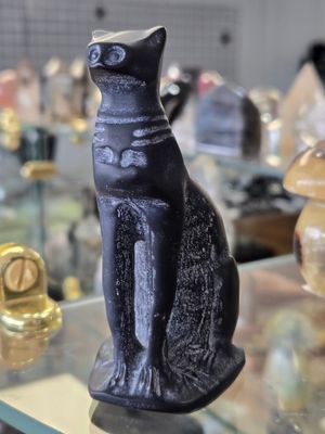 Black Obsidian Crystal Cat - Sophisticated Feline