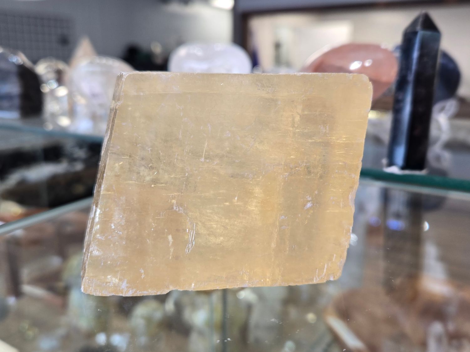 Honey Calcite Yellow Optical Calcite Crystal  100-300g