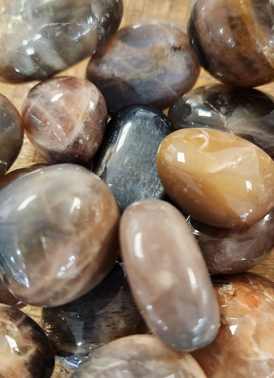 Black Moonstone AAA Tumbles