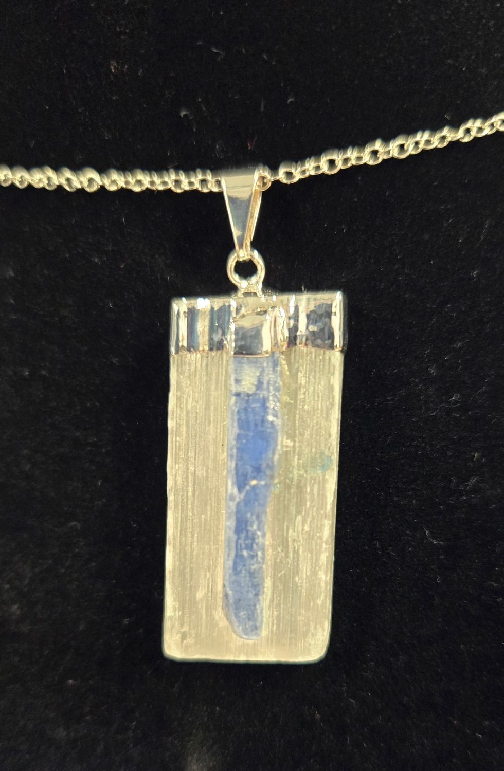 Selenite W Kyanite Pendant