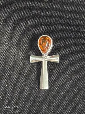 Amber Ankh Pendant