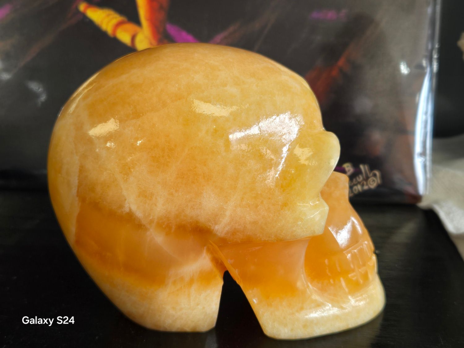Orange Calcite Skull