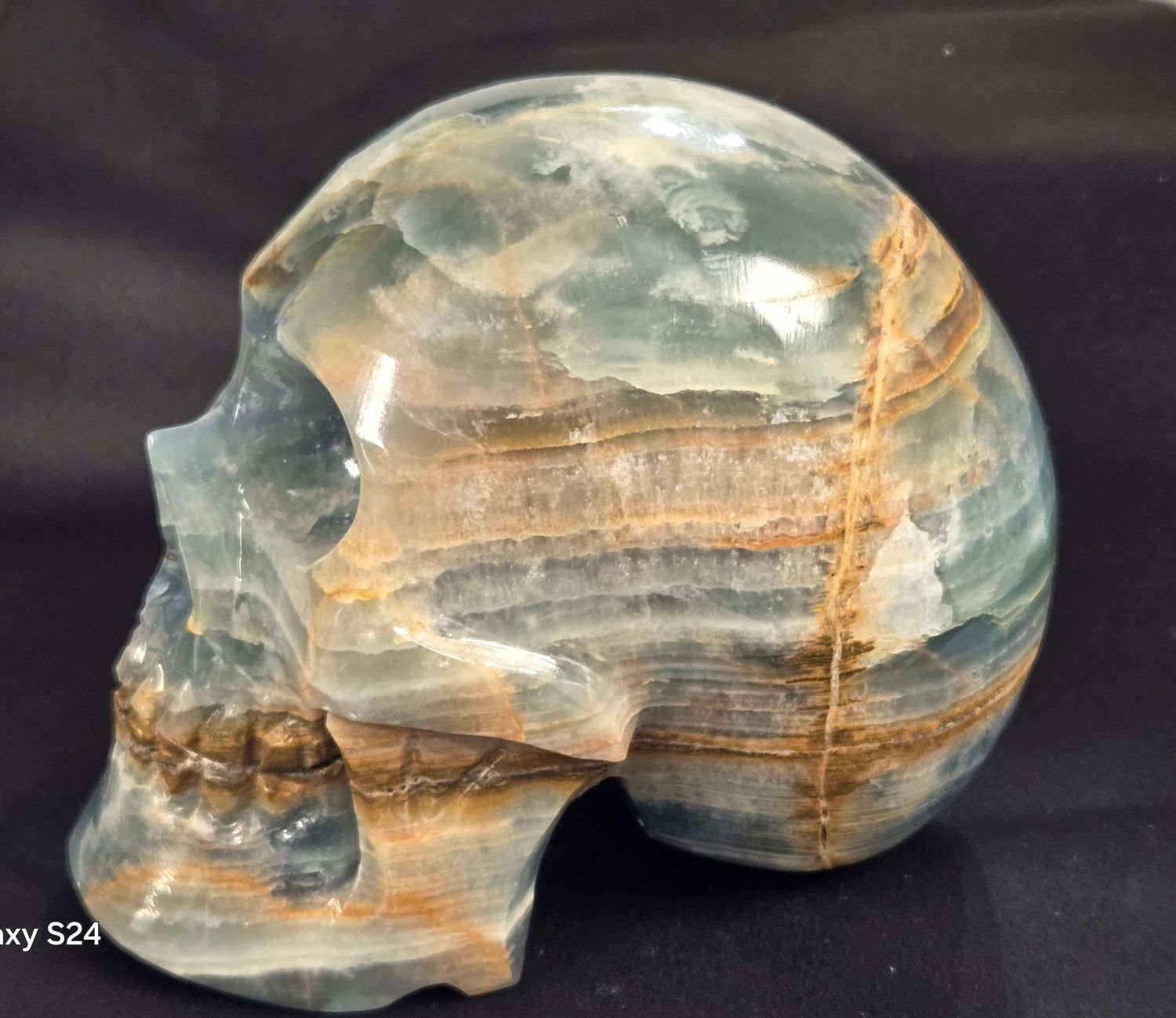 Blue Onyx Skull