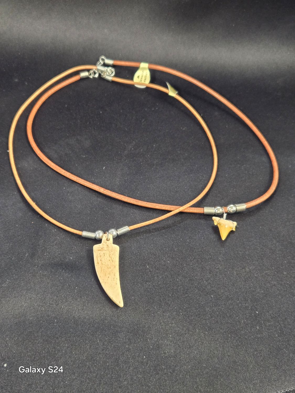 Shark Tooth Necklace and Tiger Tooth Pendant Necklace