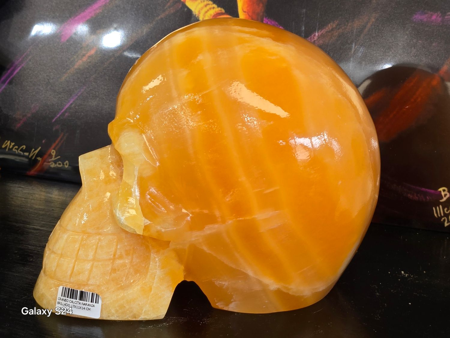 Orange Calcite Skull I