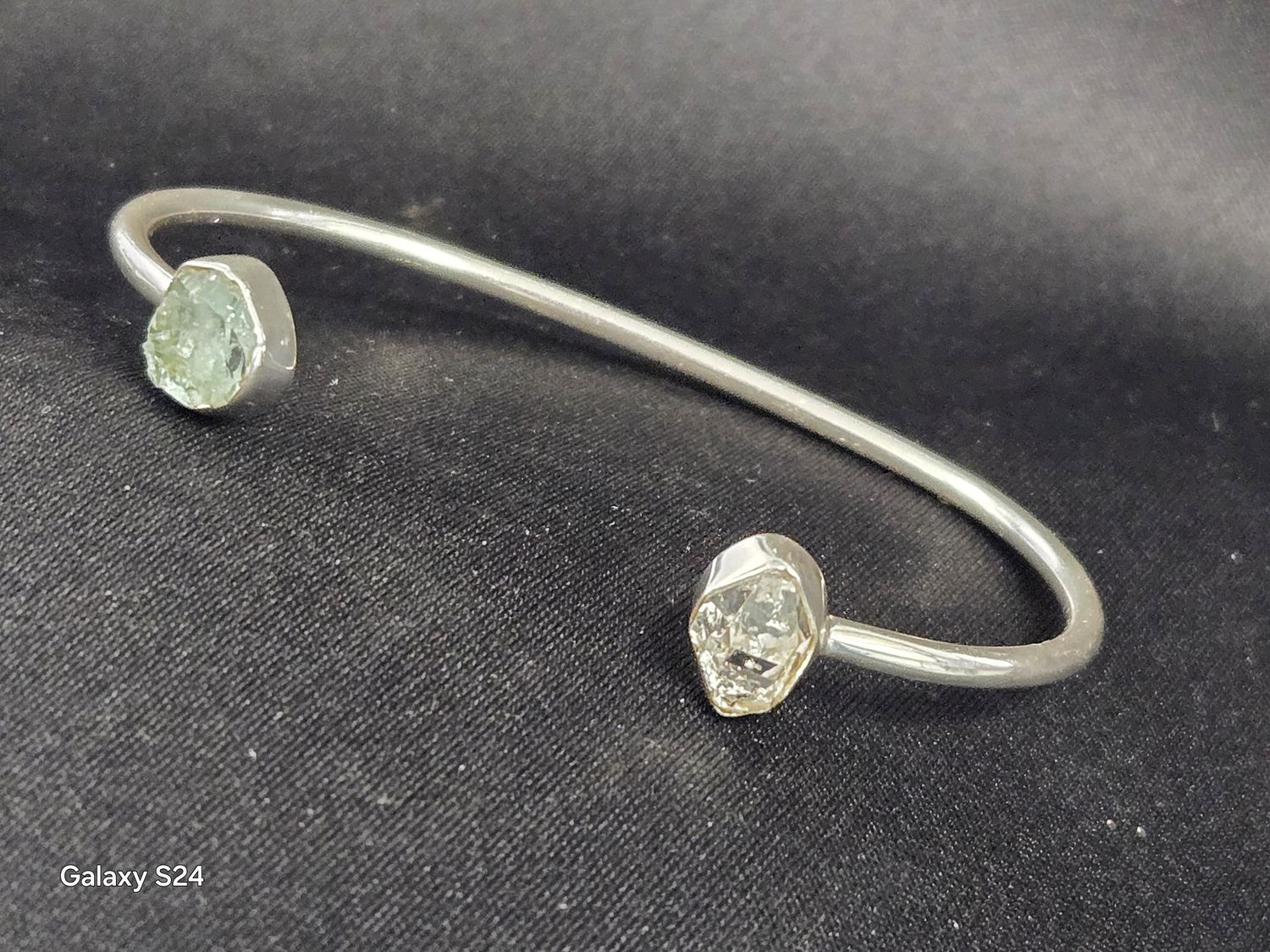 Aquamarine W/Herk Diamond Sterling Silver