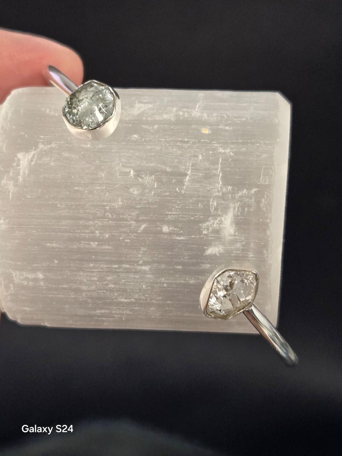 Aquamarine W/Herk Diamond Sterling Silver