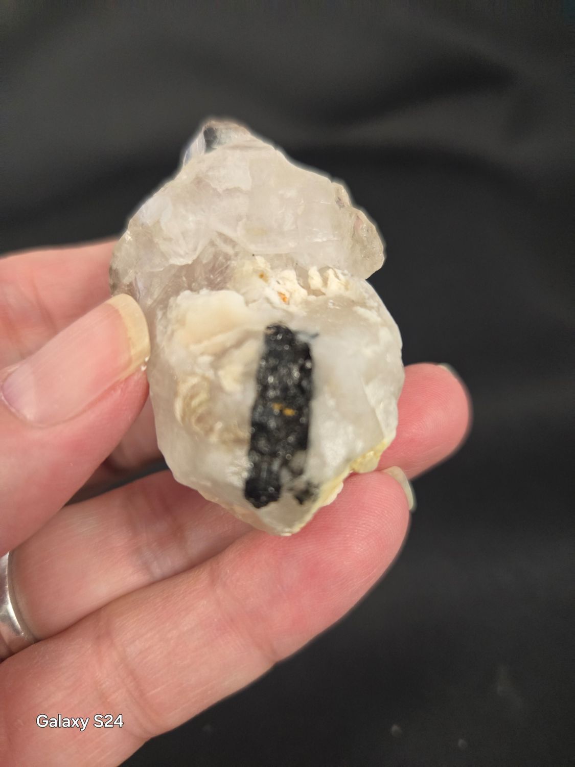Elestial Quartz V w Black Tourmaline