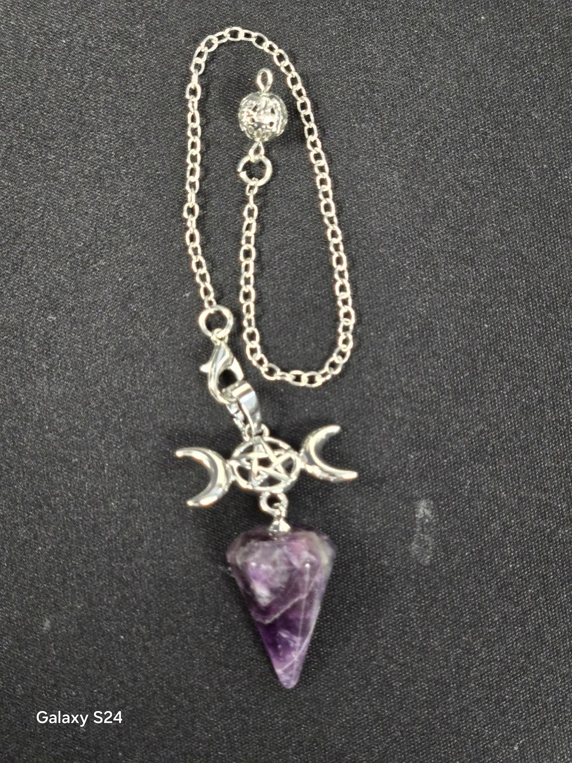 Triple Moon Gemstone Pendulums - Amethyst