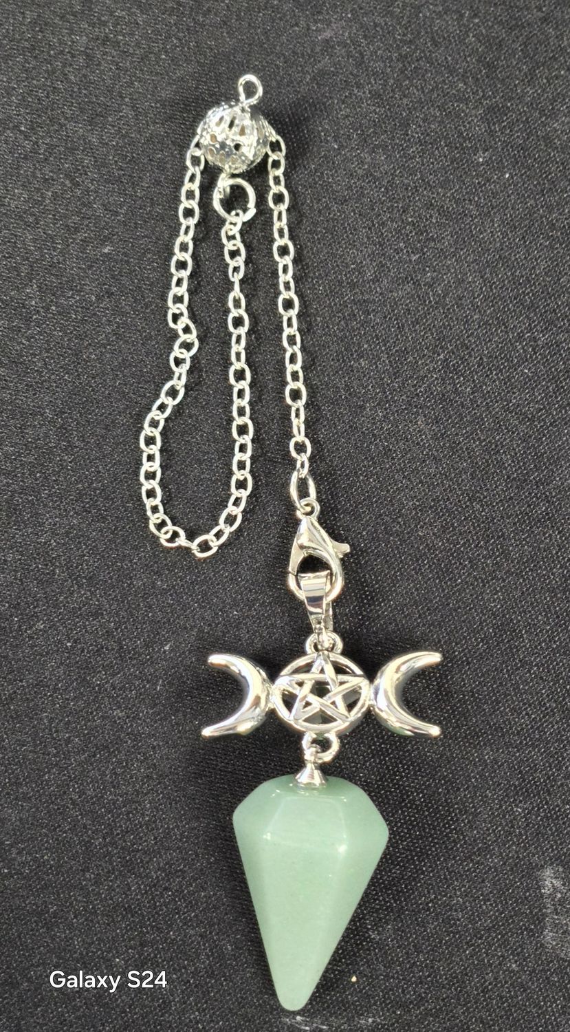 Triple Moon Gemstone Pendulums - Aventurine