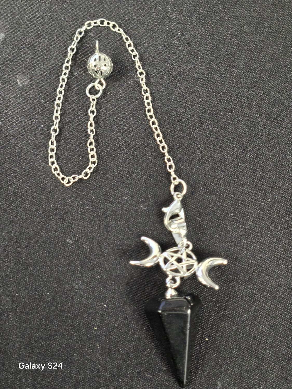 Triple Moon Gemstone Pendulums - Obsidian