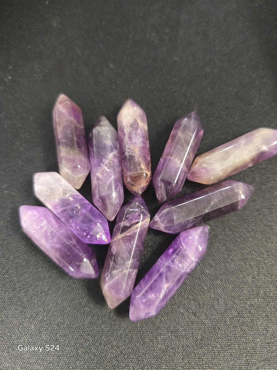 Amethyst -Double Terminated Carved Points 