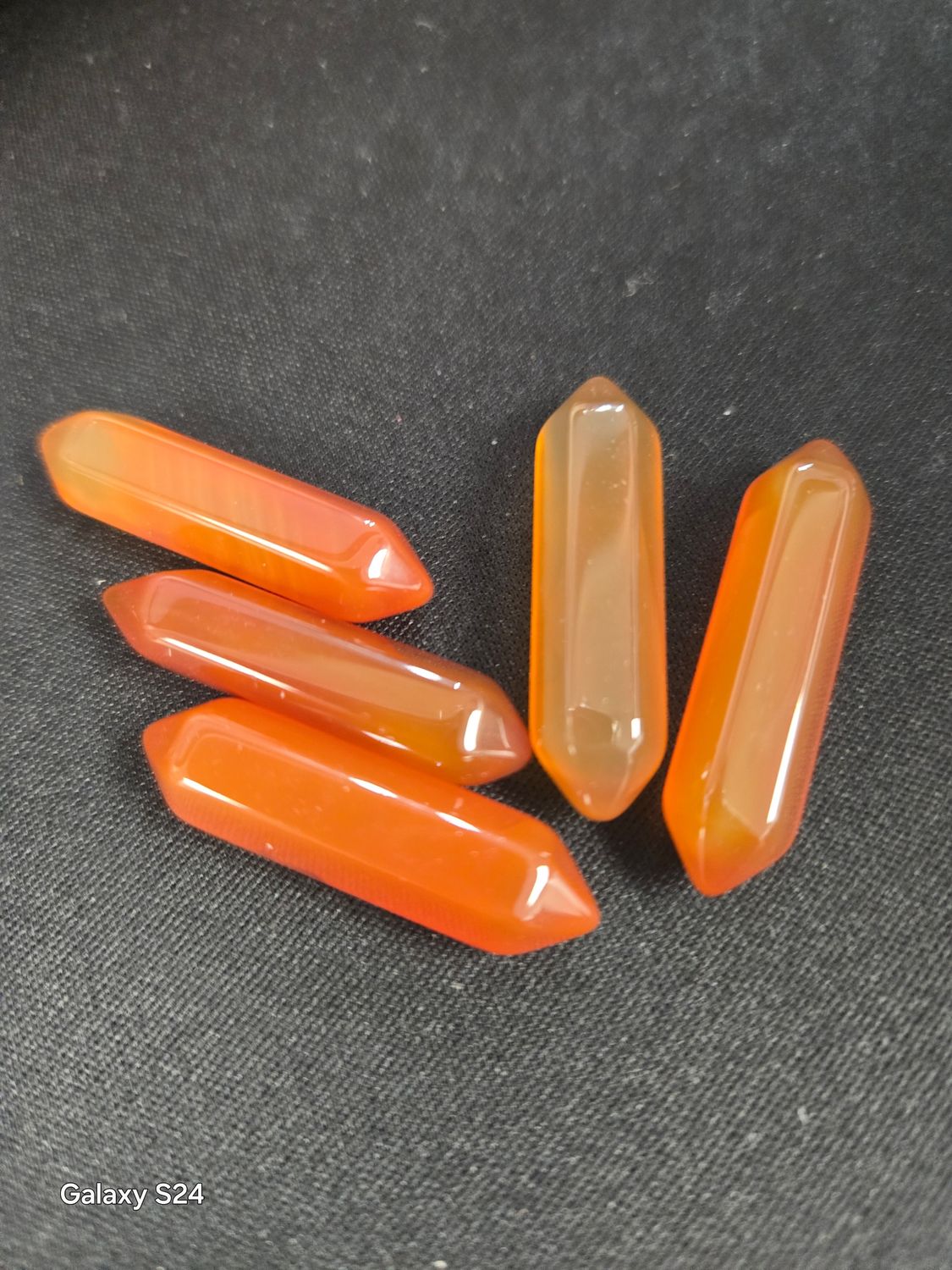 Double Terminated Carved Points - Carnelian