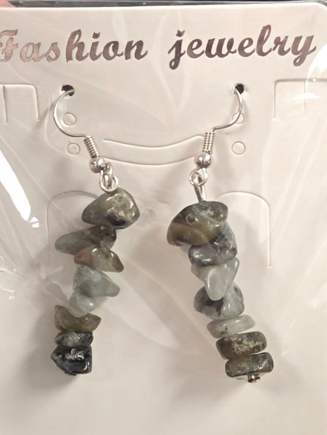 Gemstone Chip Earrings - Labradorite