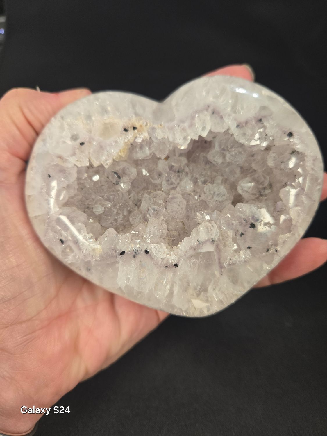 Heart&#39;s Mixed Druzy Agate H