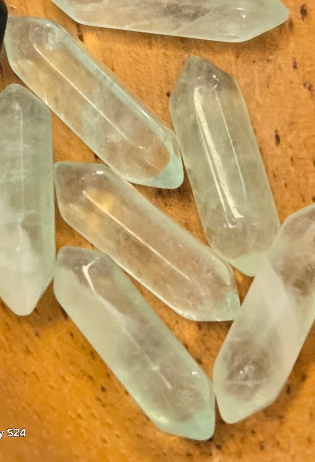 Double Terminated Carved Points - Fluorite Green