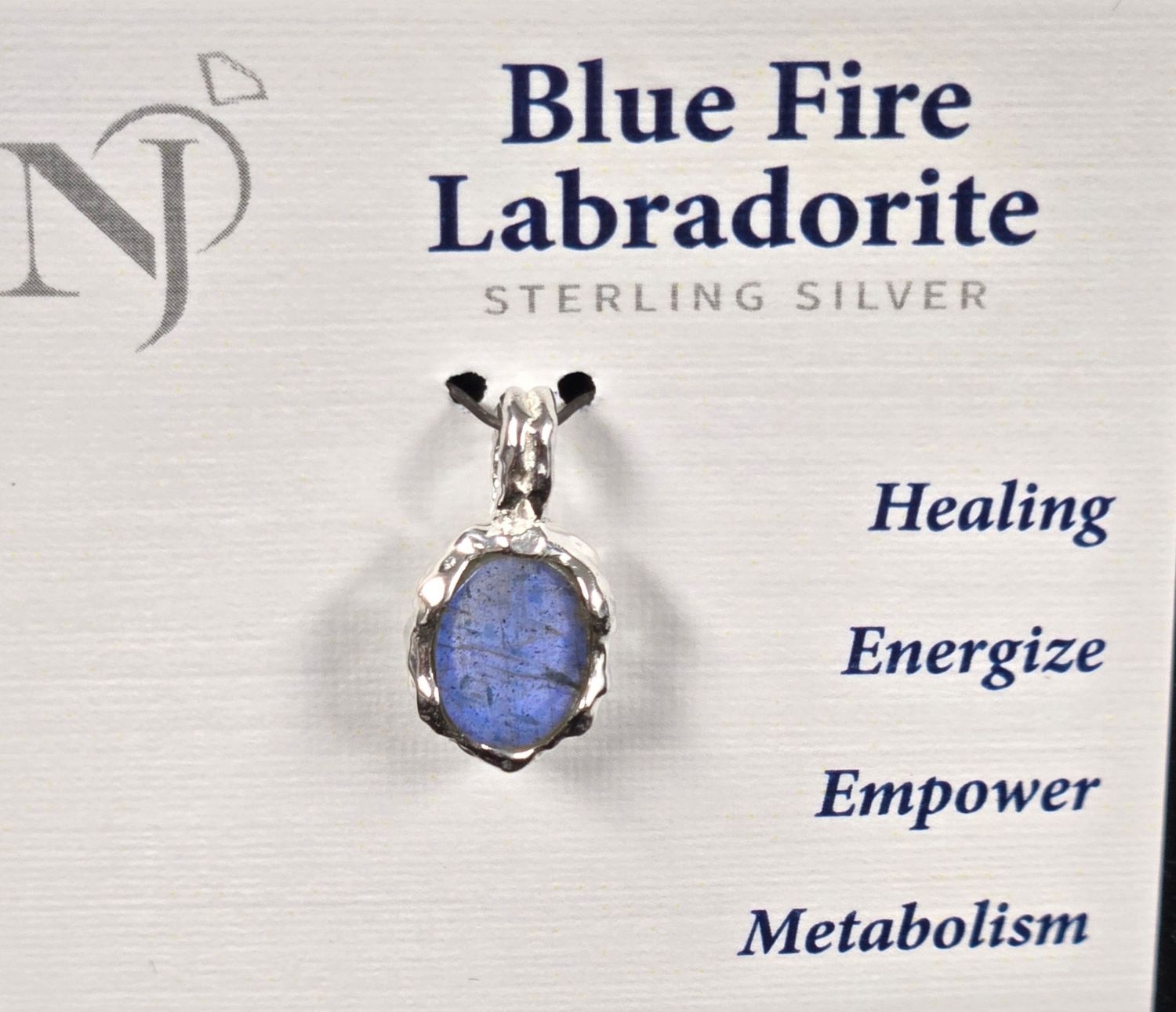 Blue Fire Labradorite Madagascar Pendant 