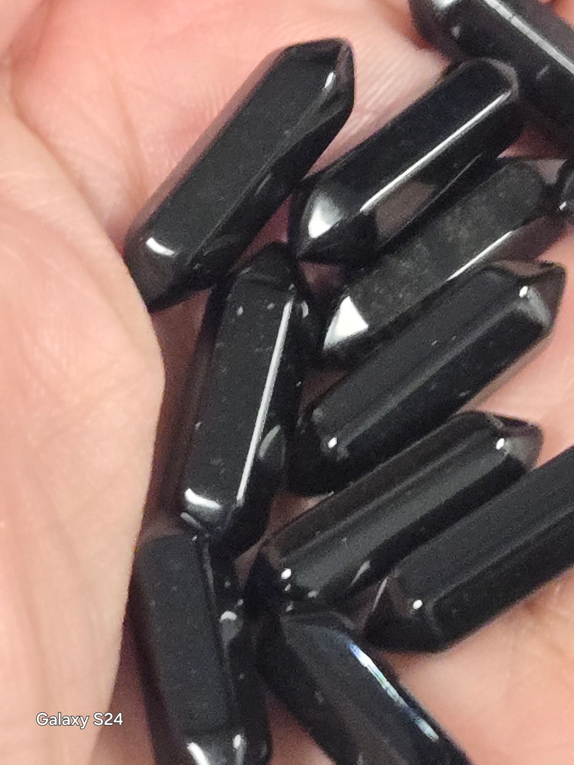Double Terminated Carved Points - Obsidian