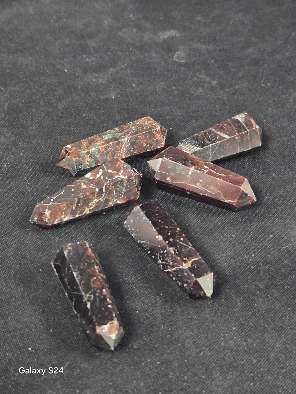 Double Terminated Carved Points - Garnet