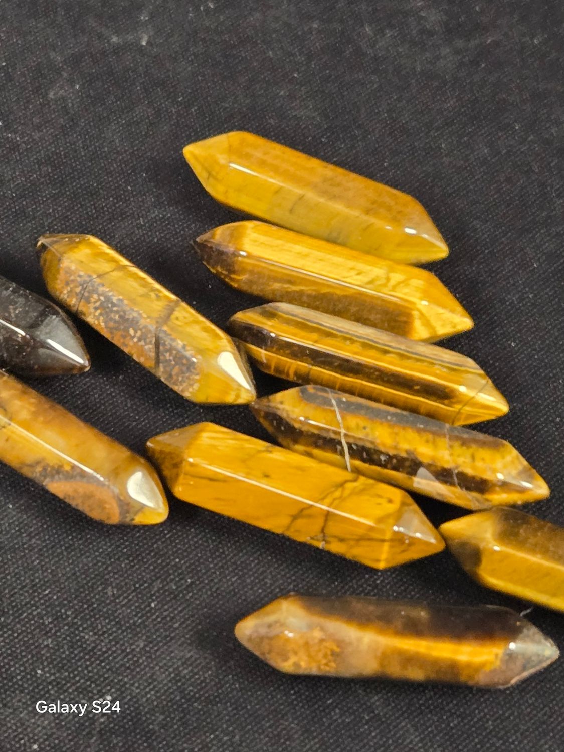 Double Terminated Carved Points - Tiger Eye
