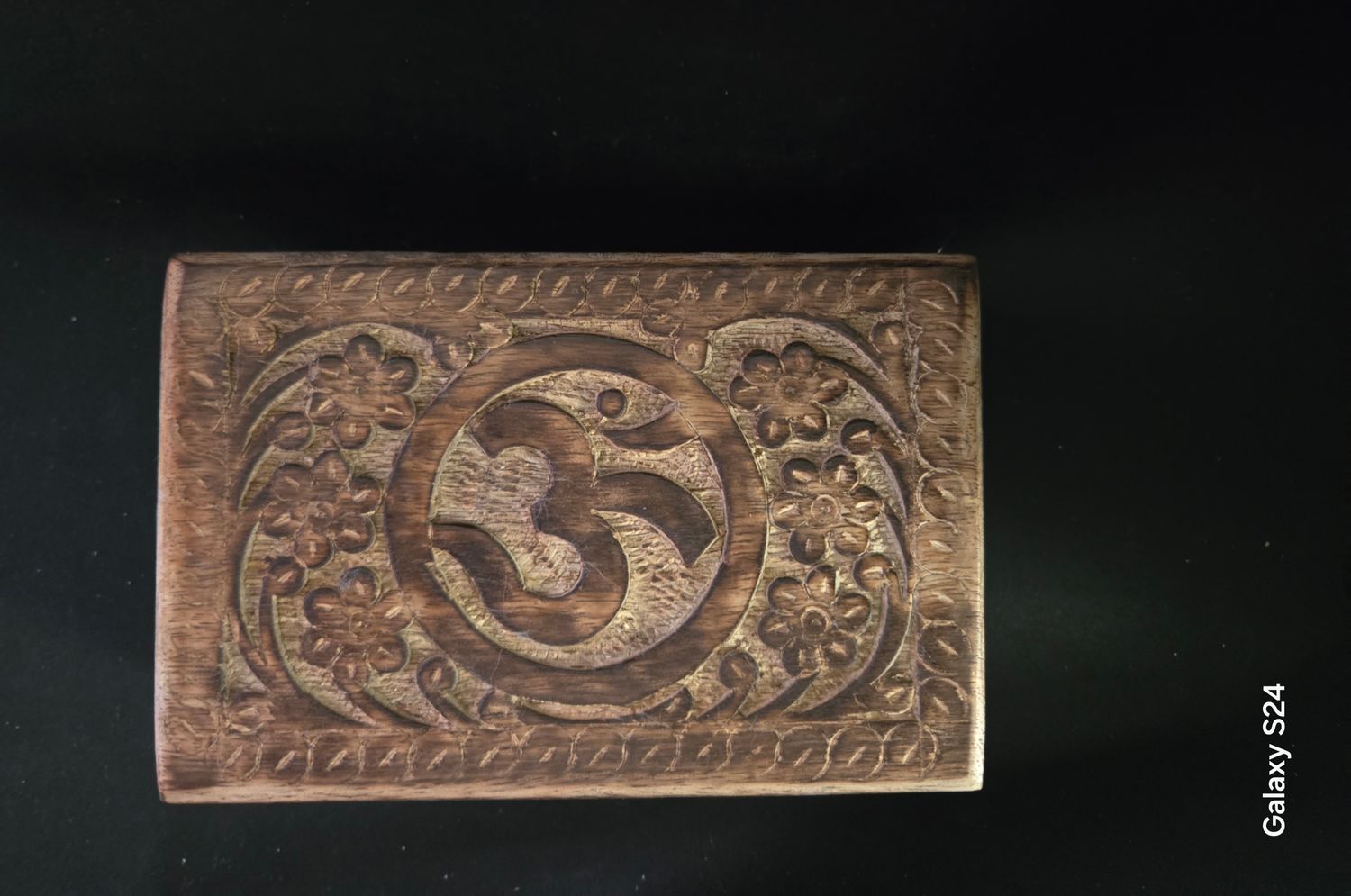 Om Carved Wooden box