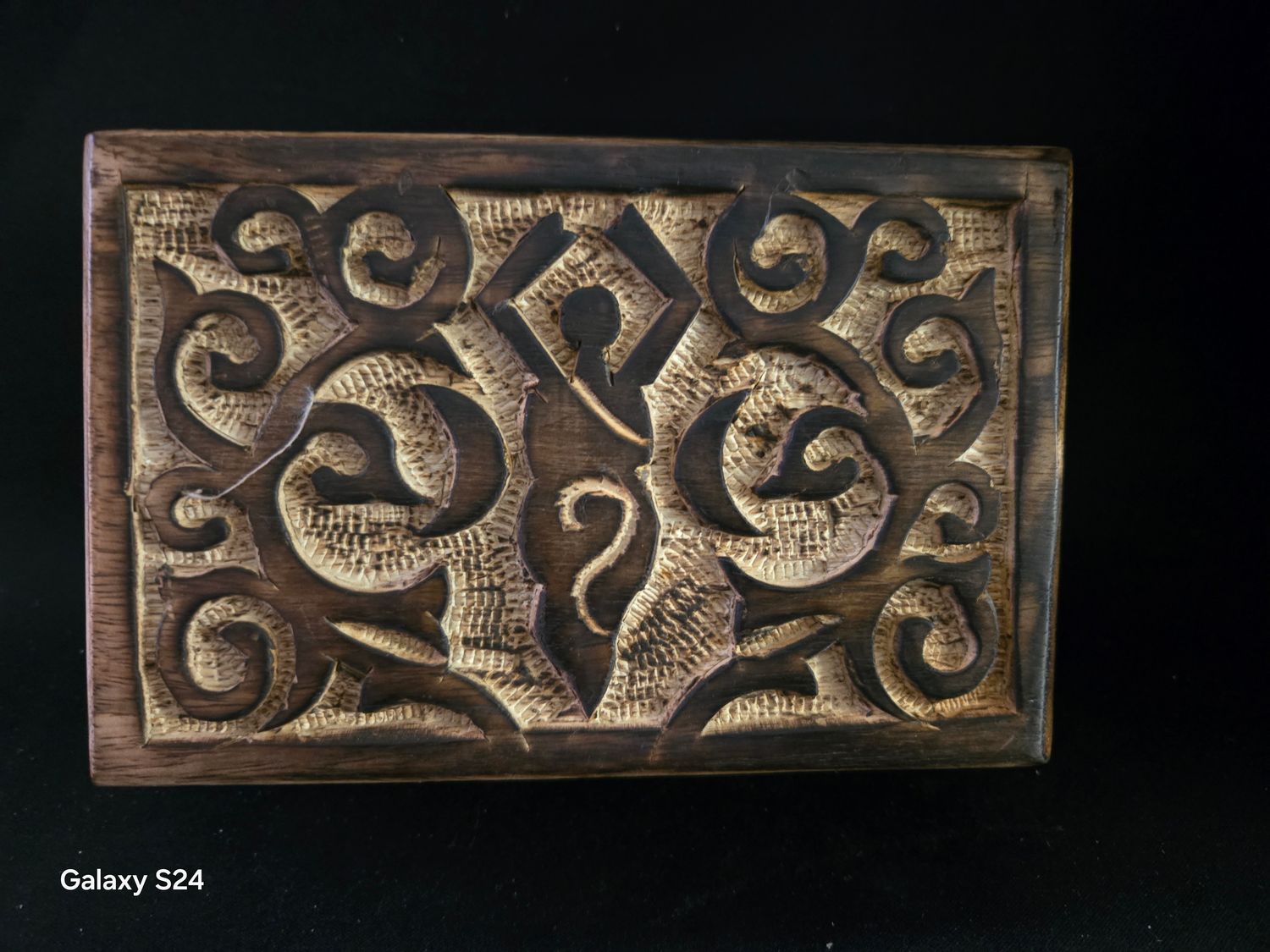 Earth Goddess Carved Wooden box