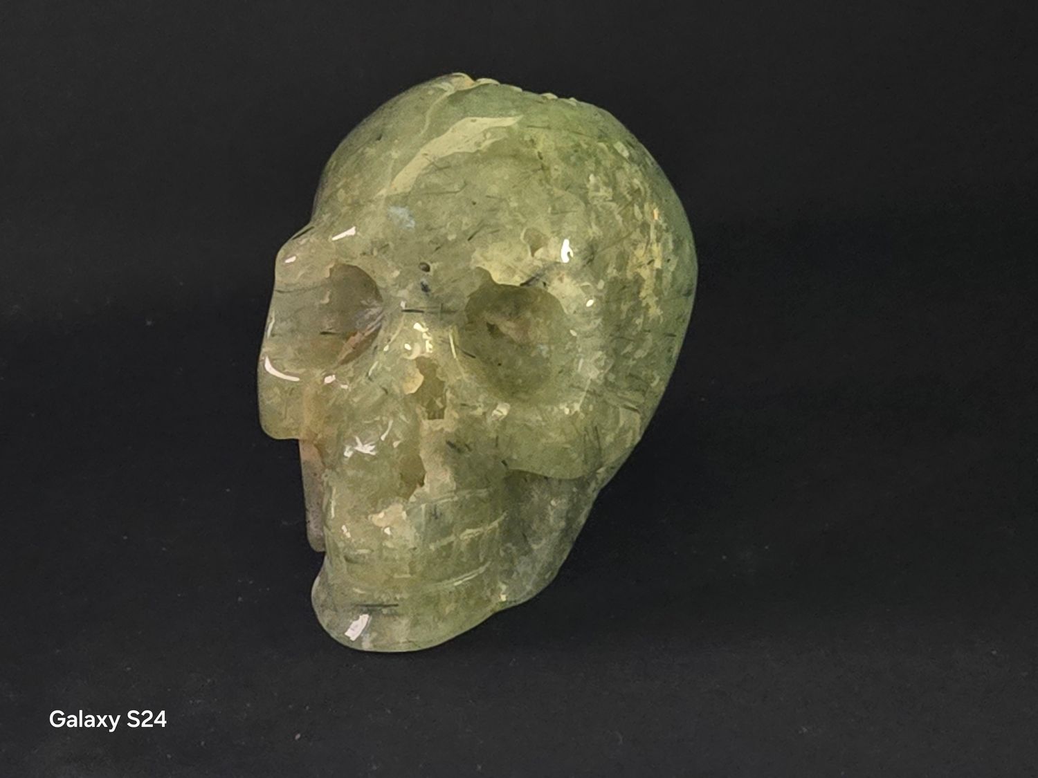 Prehnite Skull