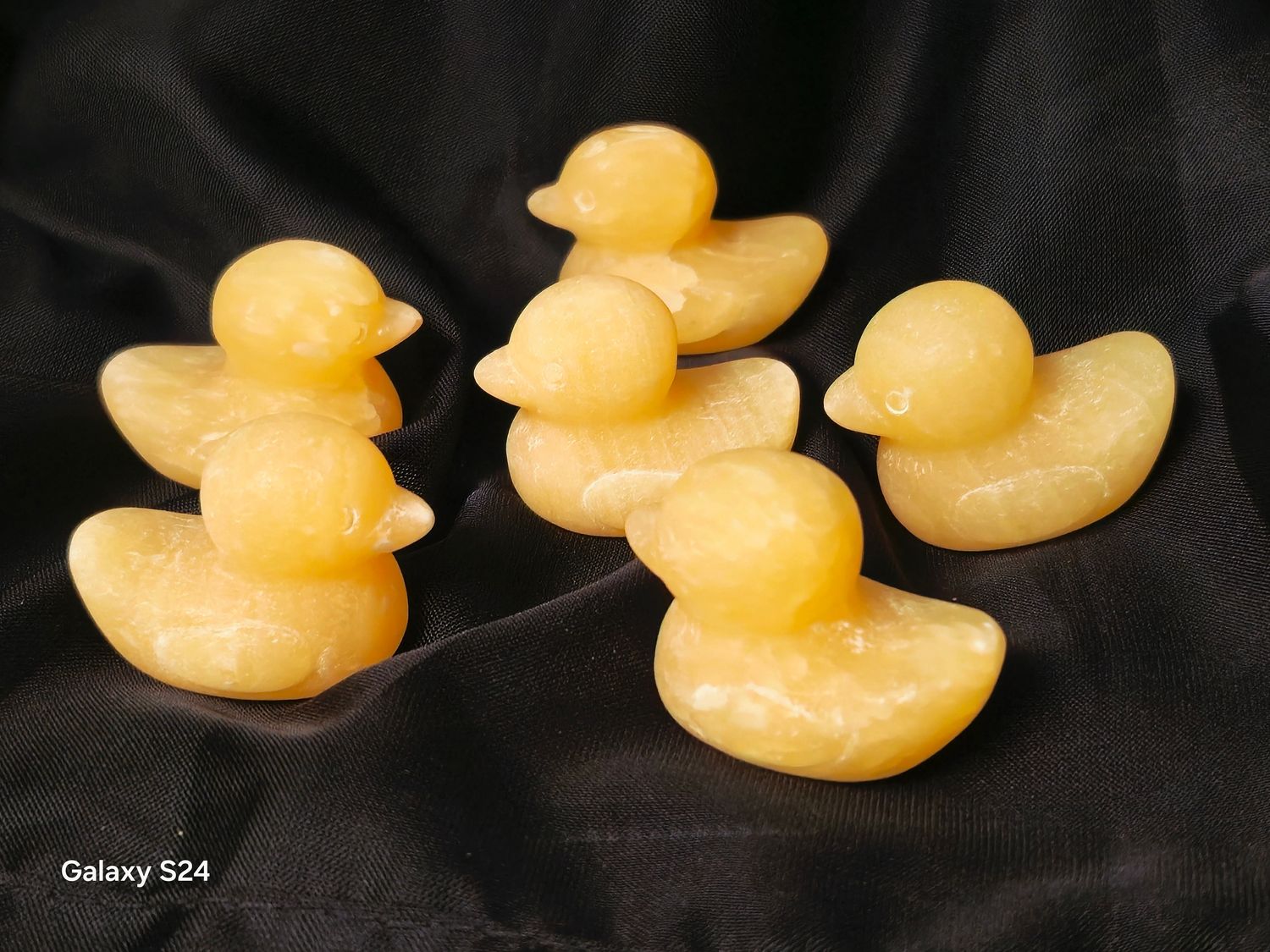 Orange Calcite Ducks