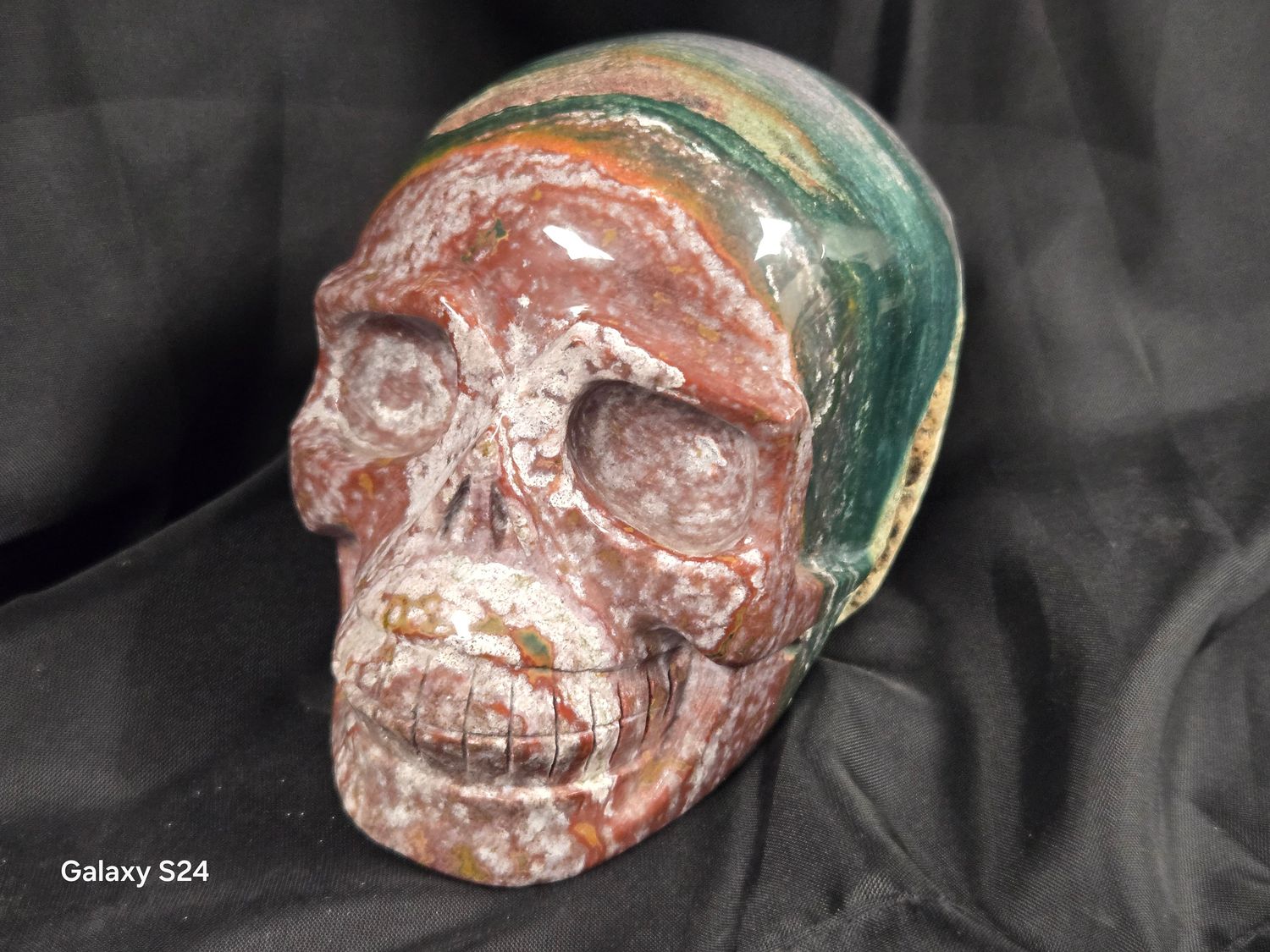 Moss Agate Skull